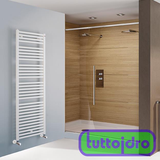 Immagine di TERMOARREDO SCALDASALVIETTE IRSAP PAREO 1200X500 558W RADIATORE DA BAGNO BIANCO INTERASSE 456MM