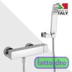 Immagine di PAFFONI LEVEL LEC168CR MIX DOCCIA CON SET DOCCIA E FLESSIBILE ATTACCO INFERIORE 1/2"G