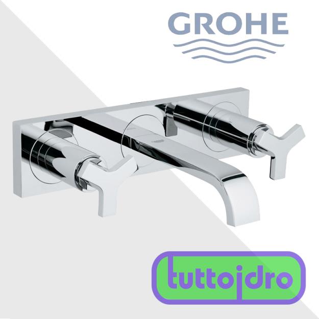 Immagine di GROHE ALLURE 20190 BATTERIA A 3 FORI PER LAVABO INSTALLAZIONE A PARETE TAGLIA S CROMATO