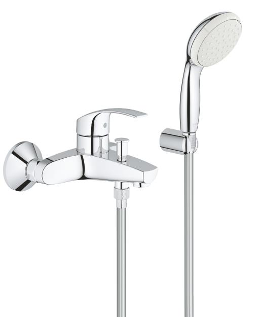 Immagine di GROHE EUROSMART 3330220A MISCELATORE MONOCOMANDO PER VASCA-DOCCIA CROMATO