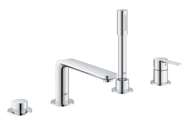 Immagine di GROHE LINEARE NEW 19577 MISCELATORE MONOCOMANDO BORDO VASCA A 4 FORI CROMATO