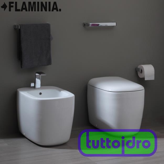 Immagine di MONO' BIDET SOSPESO MONOFORO FLAMINIA MN218 KIT FISSAGGIO INCLUSO MISURE 52X35XH32