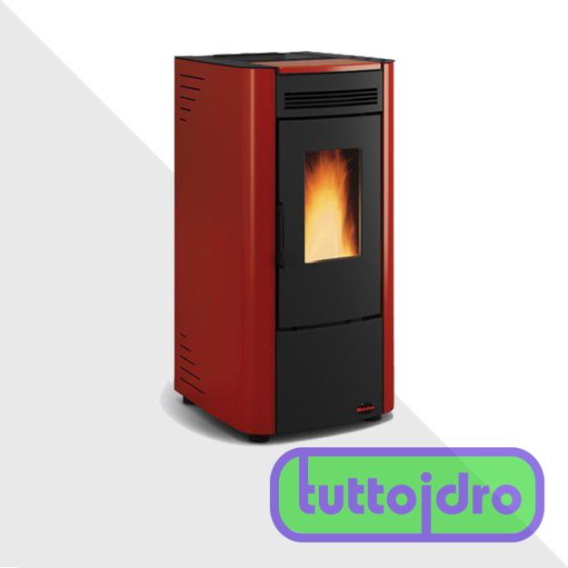 Immagine di KETTY STUFA PELLET BORDEAUX  2,8-7,3 KW EXTRAFLAME ACCIAIO, PROGRAMMATORE SETTIMANALE