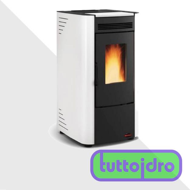 Immagine di KETTY STUFA PELLET BIANCA 2,8-7,3 KW EXTRAFLAME ACCIAIO, PROGRAMMATORE SETTIMANALE