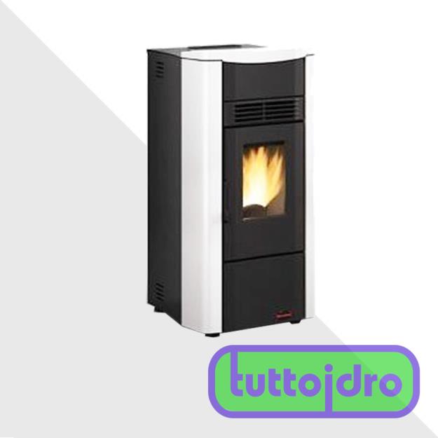 Immagine di GIUSY STUFA PELLET BIANCA 2,7-8,1 KW EXTRAFLAME ACCIAIO, TOP MAIOLICA, PROGRAMMATORE SETTIMANALE