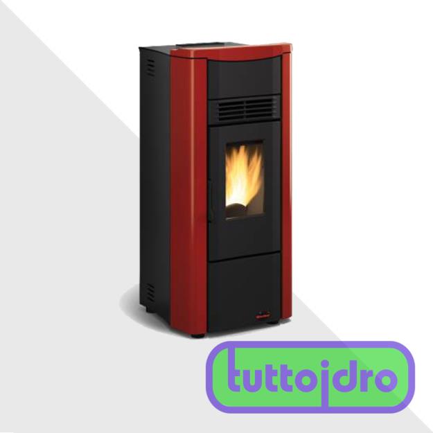 Immagine di GIUSY STUFA PELLET BORDEAUX 2,7-8,1 KW EXTRAFLAME ACCIAIO, TOP MAIOLICA, PROGRAMMATORE SETTIMANALE