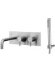 Mix vasca incasso 3 Fori con deviatore bocca erogazione con duplexcon sup.riposo in Acciaio STEEL