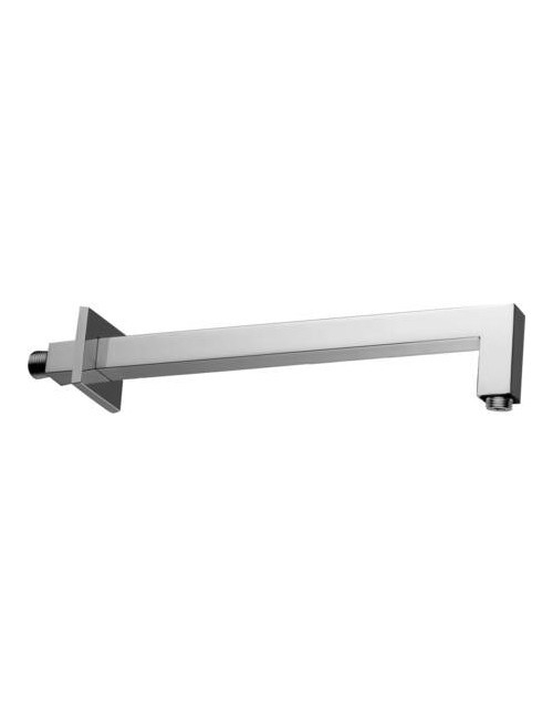 Braccio doccia mm.400 Quadro con rosone steel looking